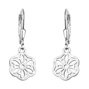 Haupt- und Seitenansicht von Blumen Ohrhänger in 925 Silber von Sofia Milani - E1825