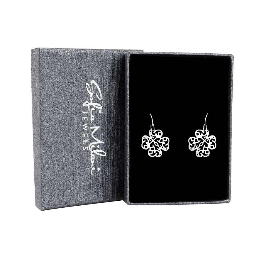 Boxansicht von Ornamenten Ohrhänger in 925 Silber von Sofia Milani - E1835