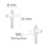 Maßenansicht von Kreuz Ohrstecker in 925 Silber von Sofia Milani - E1837