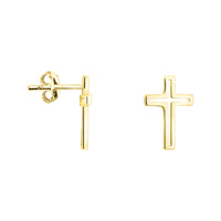 Haupt- und Seitenansicht von Kreuz Ohrstecker in 925 Silber von Sofia Milani - E1838