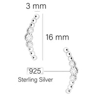 Maßenansicht von Zirkonia Ohrstecker in 925 Silber von Sofia Milani - E1843