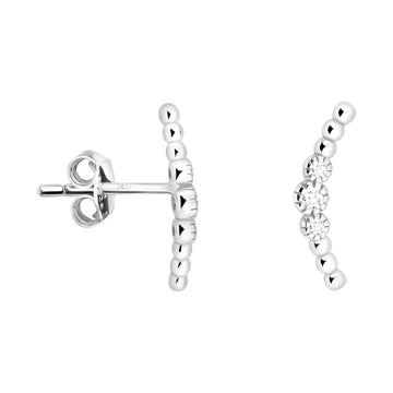 Haupt- und Seitenansicht von Zirkonia Ohrstecker in 925 Silber von Sofia Milani - E1843