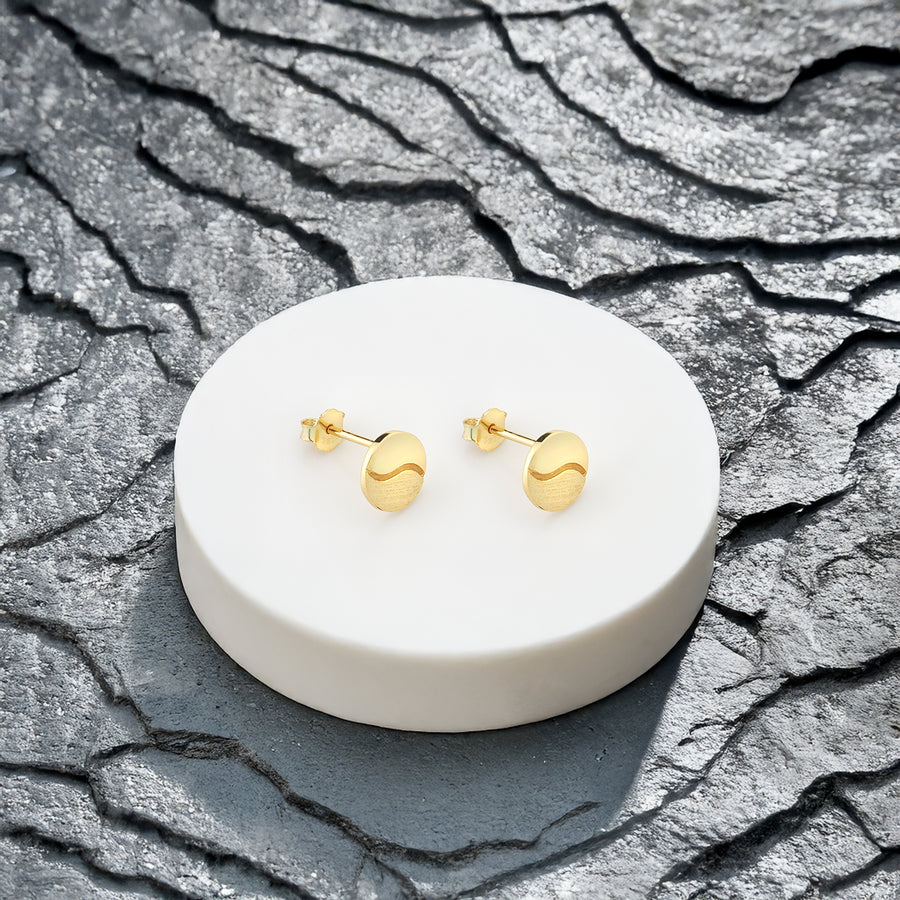 CloseUp von Gebürstetes Yin und Yang Ohrstecker in 925 Silber von Sofia Milani - E1846