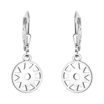Haupt- und Seitenansicht von Sonnen Kreis Ohrhänger in 925 Silber von Sofia Milani - E1863