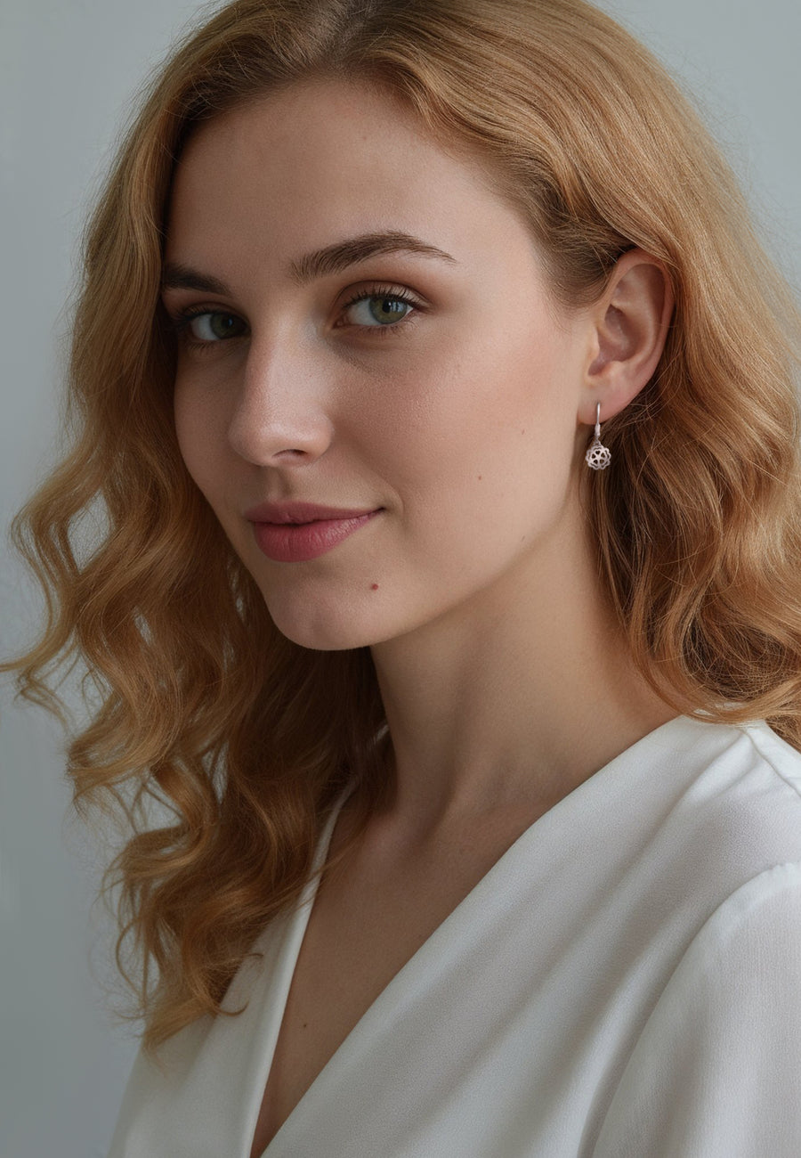 Modelansicht von Herz Blumen Ohrhänger in 925 Silber von Sofia Milani - E1865