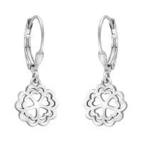 Haupt- und Seitenansicht von Herz Blumen Ohrhänger in 925 Silber von Sofia Milani - E1865