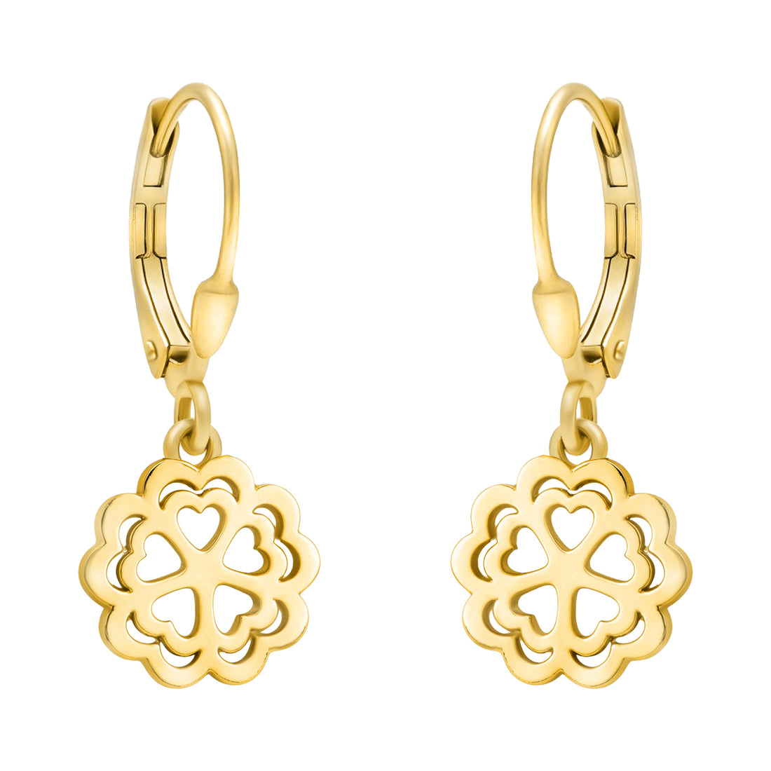 Haupt- und Seitenansicht von Herz Blumen Ohrhänger in 925 Silber von Sofia Milani - E1866