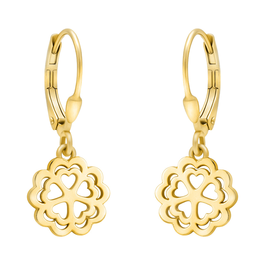 Haupt- und Seitenansicht von Herz Blumen Ohrhänger in 925 Silber von Sofia Milani - E1866