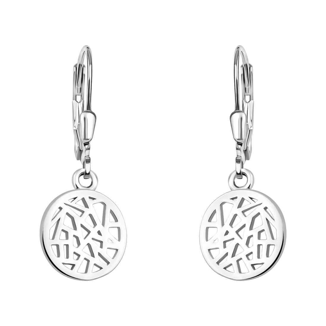 Haupt- und Seitenansicht von Ornament Kreis Ohrhänger in 925 Silber von Sofia Milani - E1869