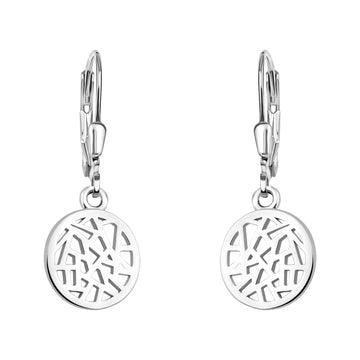 Haupt- und Seitenansicht von Ornament Kreis Ohrhänger in 925 Silber von Sofia Milani - E1869