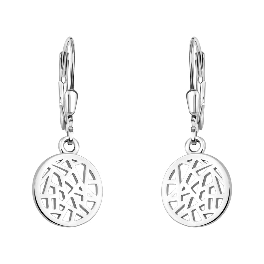 Haupt- und Seitenansicht von Ornament Kreis Ohrhänger in 925 Silber von Sofia Milani - E1869