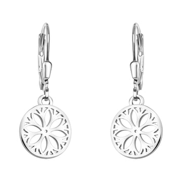 Haupt- und Seitenansicht von Blumen Kreis Ohrhänger in 925 Silber von Sofia Milani - E1873