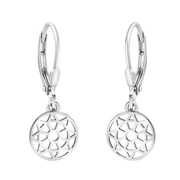 Haupt- und Seitenansicht von Ornament Kreis Ohrhänger in 925 Silber von Sofia Milani - E1875