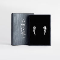 Boxansicht von Flügel Engel Ohrstecker in 925 Silber von Sofia Milani - E1887