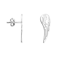 Haupt- und Seitenansicht von Flügel Engel Ohrstecker in 925 Silber von Sofia Milani - E1887