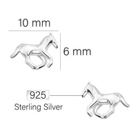 Maßenansicht von Pferd Ohrstecker in 925 Silber von Sofia Milani - E1905