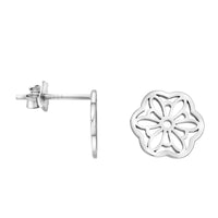 Haupt- und Seitenansicht von Blumen Ohrstecker in 925 Silber von Sofia Milani - E1909