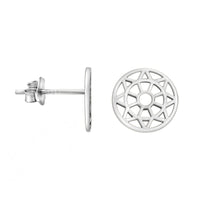 Haupt- und Seitenansicht von Ornament Kreis Ohrstecker in 925 Silber von Sofia Milani - E1921