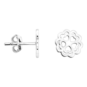 Haupt- und Seitenansicht von Blumen Ohrstecker in 925 Silber von Sofia Milani - E1929