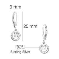 Maßenansicht von Kreis Ohrhänger in 925 Silber von Sofia Milani - E1939