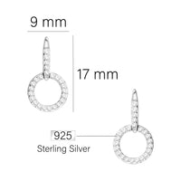 Maßenansicht von Kreis Ohrstecker in 925 Silber von Sofia Milani - E1947
