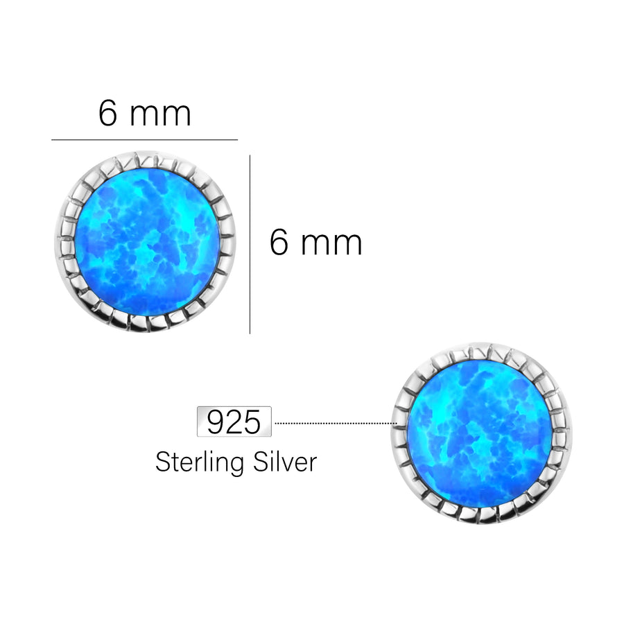 Maßenansicht von Opal Ohrstecker in 925 Silber von Sofia Milani - E1949