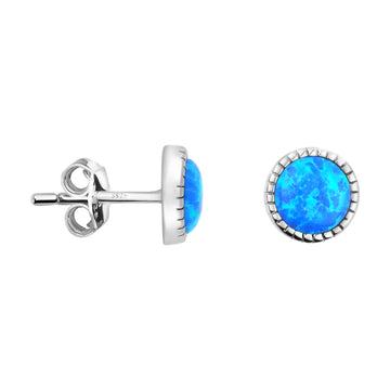 Haupt- und Seitenansicht von Opal Ohrstecker in 925 Silber von Sofia Milani - E1949