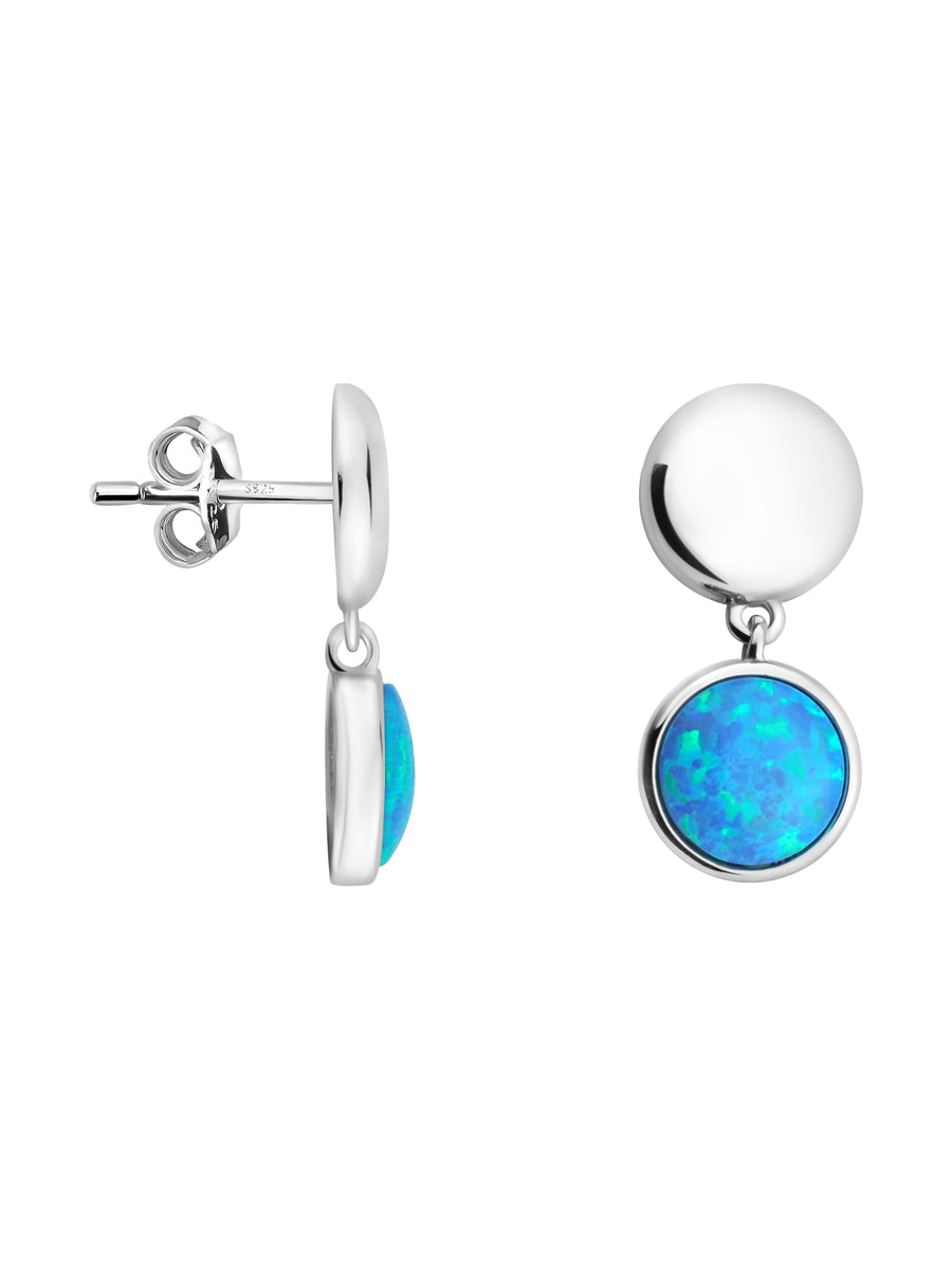 Haupt- und Seitenansicht von Opal Kreis Ohrhänger in 925 Silber von Sofia Milani - E1950