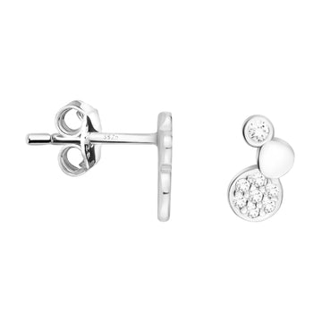 Haupt- und Seitenansicht von Kreis Ohrstecker in 925 Silber von Sofia Milani - E1957