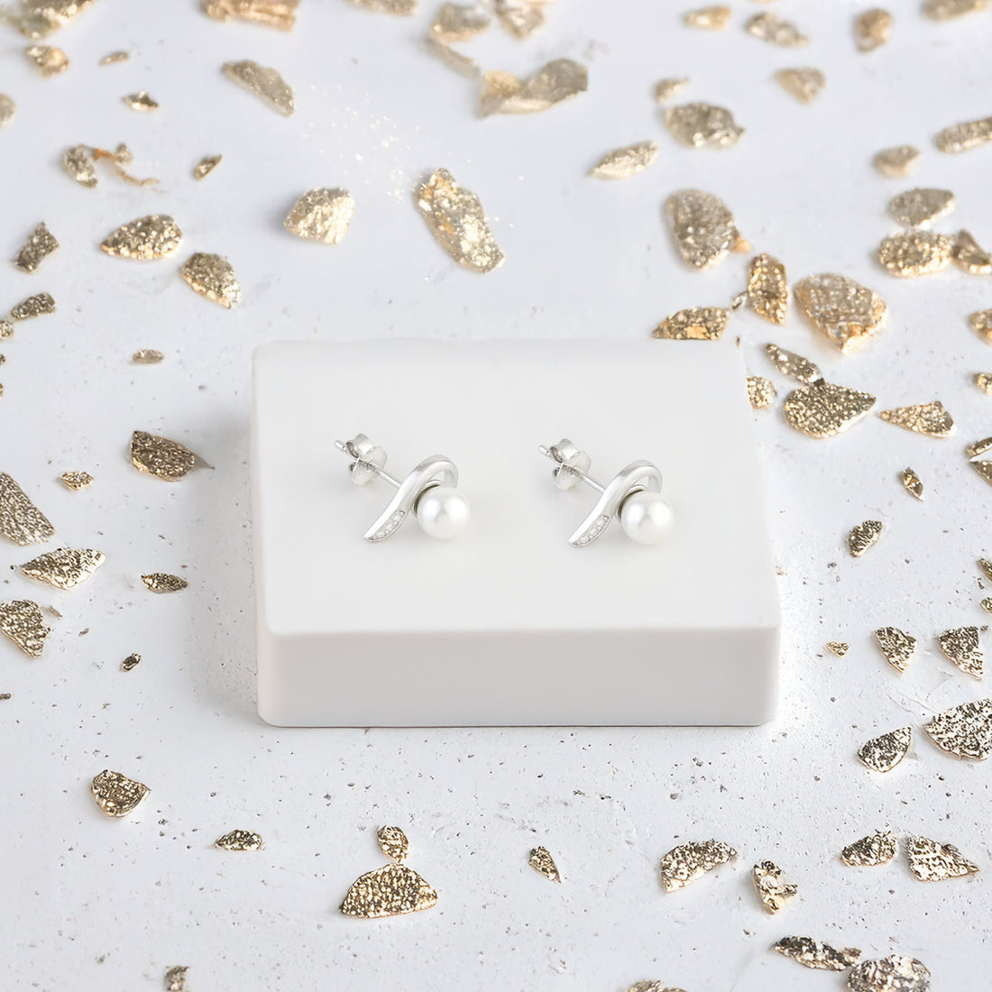 Perlen Ohrstecker in 925 Silber von Sofia Milani 