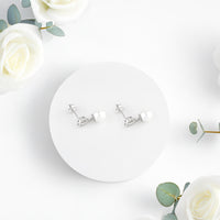 Herz Perlen Ohrstecker in 925 Silber von Sofia Milani 