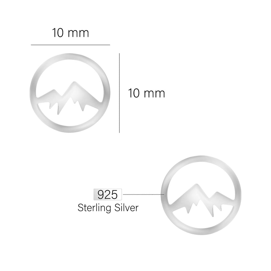 Maßenansicht von Berg Ohrstecker in 925 Silber von Sofia Milani - E1966