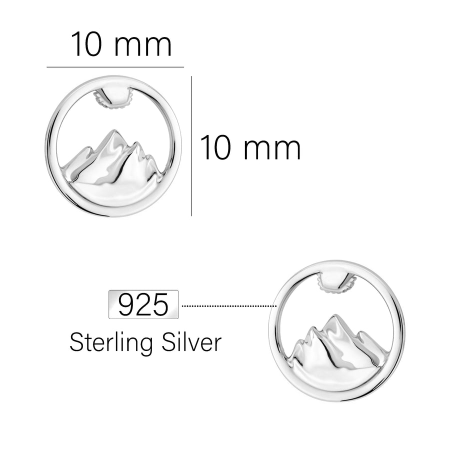 Maßenansicht von Berg Ohrstecker in 925 Silber von Sofia Milani - E1967
