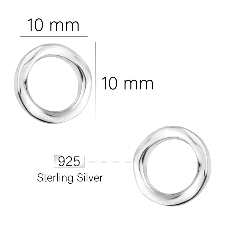 Maßenansicht von Kreis Ohrstecker in 925 Silber von Sofia Milani - E1973