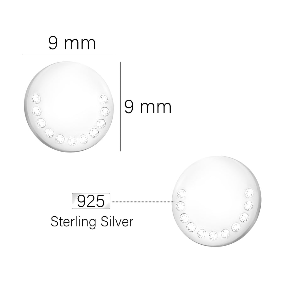 Maßenansicht von Kreis Ohrstecker in 925 Silber von Sofia Milani - E1975