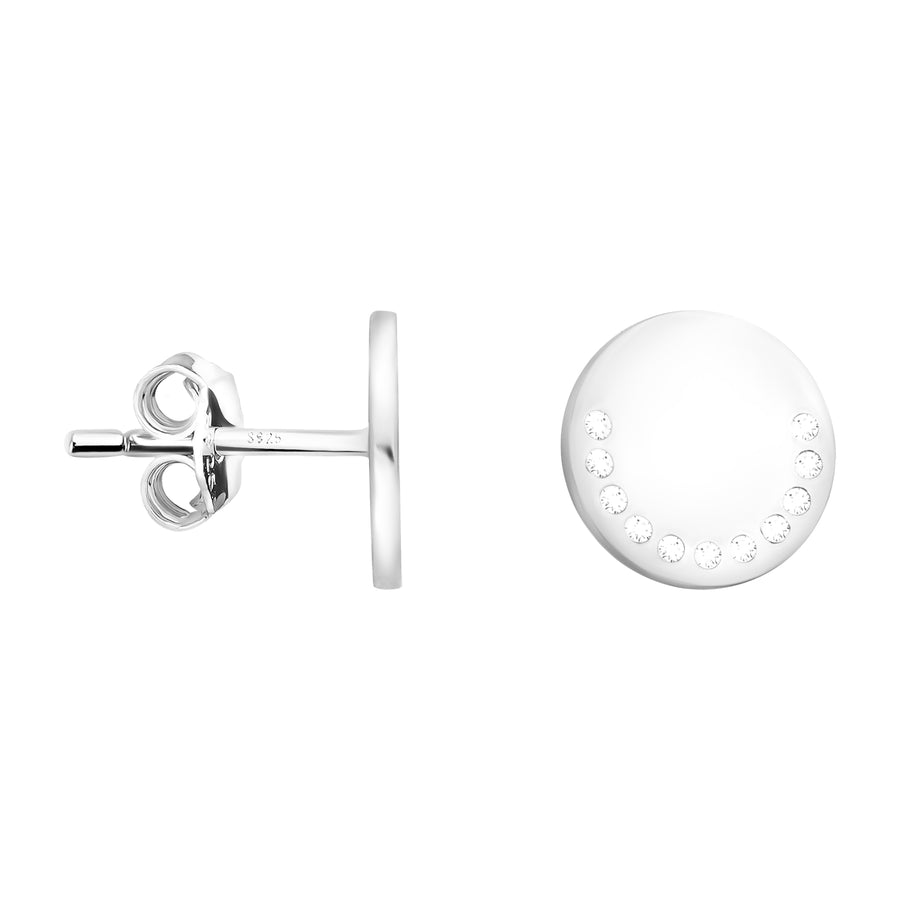 Haupt- und Seitenansicht von Kreis Ohrstecker in 925 Silber von Sofia Milani - E1975