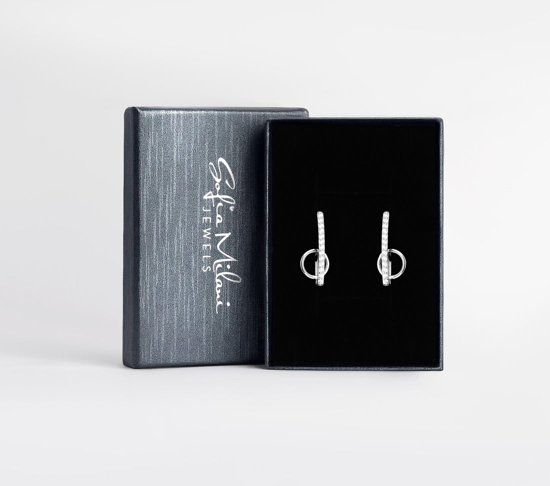 Boxansicht von Zirkonia Ohrhänger in 925 Silber von Sofia Milani - E1981