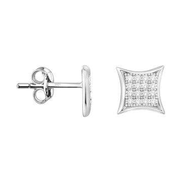 Haupt- und Seitenansicht von Trapez Ohrstecker in 925 Silber von Sofia Milani - E1985