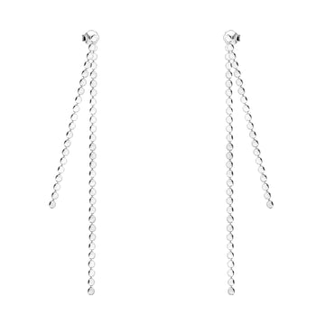 Haupt- und Seitenansicht von Plättchen Ketten Ohrhänger in 925 Silber von Sofia Milani - E1991