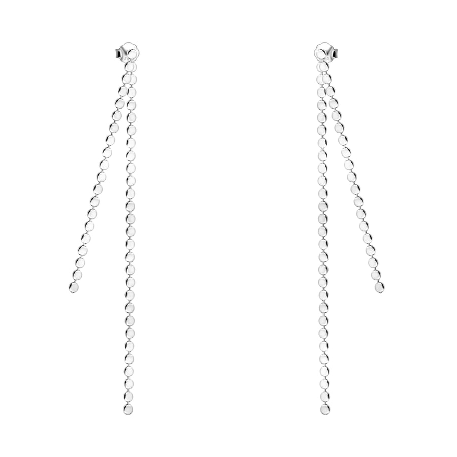 Haupt- und Seitenansicht von Plättchen Ketten Ohrhänger in 925 Silber von Sofia Milani - E1991