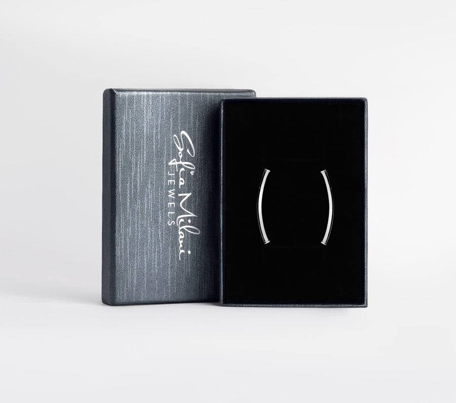 Boxansicht von Stab Ohrstecker in 925 Silber von Sofia Milani - E1997