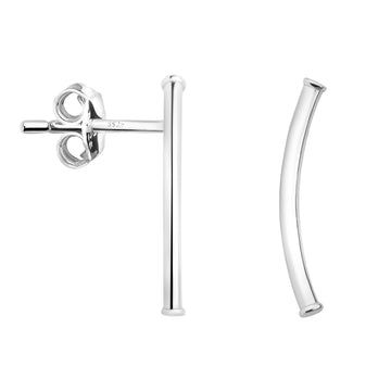 Haupt- und Seitenansicht von Stab Ohrstecker in 925 Silber von Sofia Milani - E1997