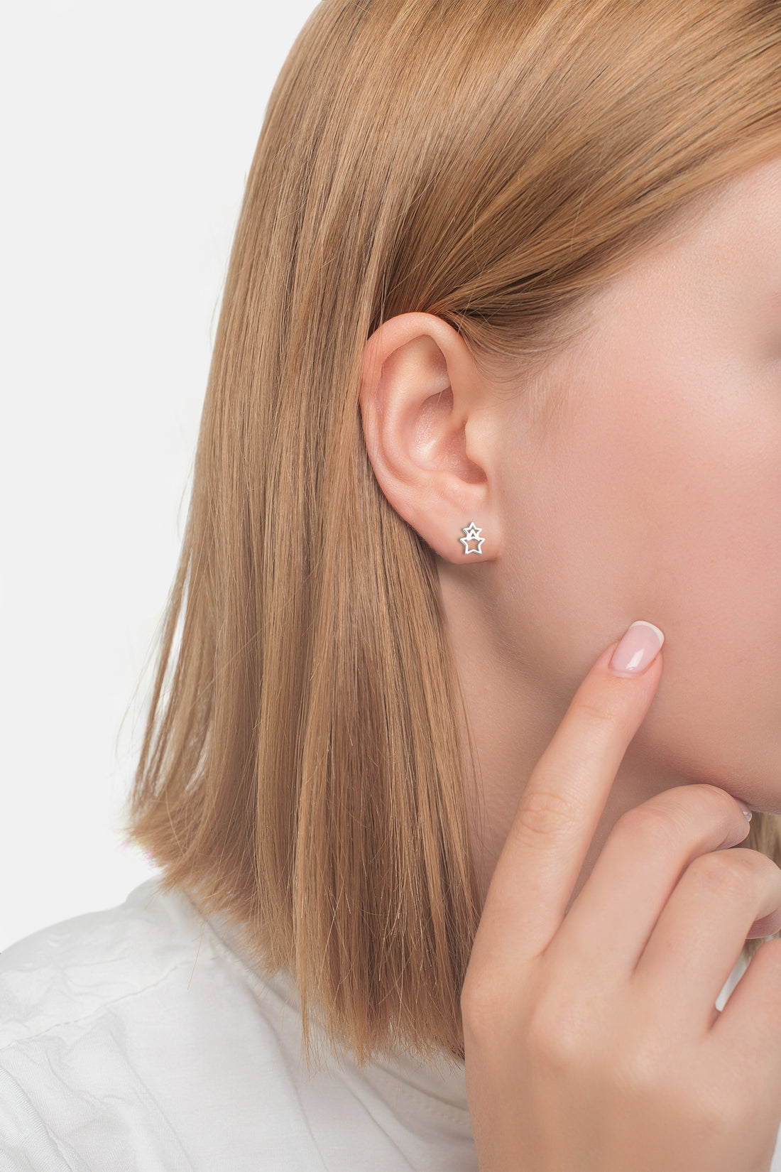 Modelansicht von Stern Ohrstecker in 925 Silber von Sofia Milani - E2001