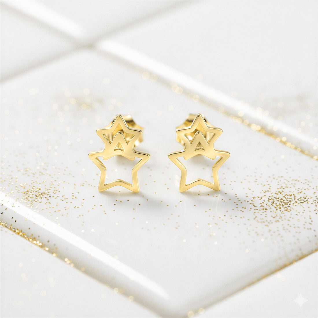 CloseUp von Stern Ohrstecker in 925 Silber von Sofia Milani - E2002
