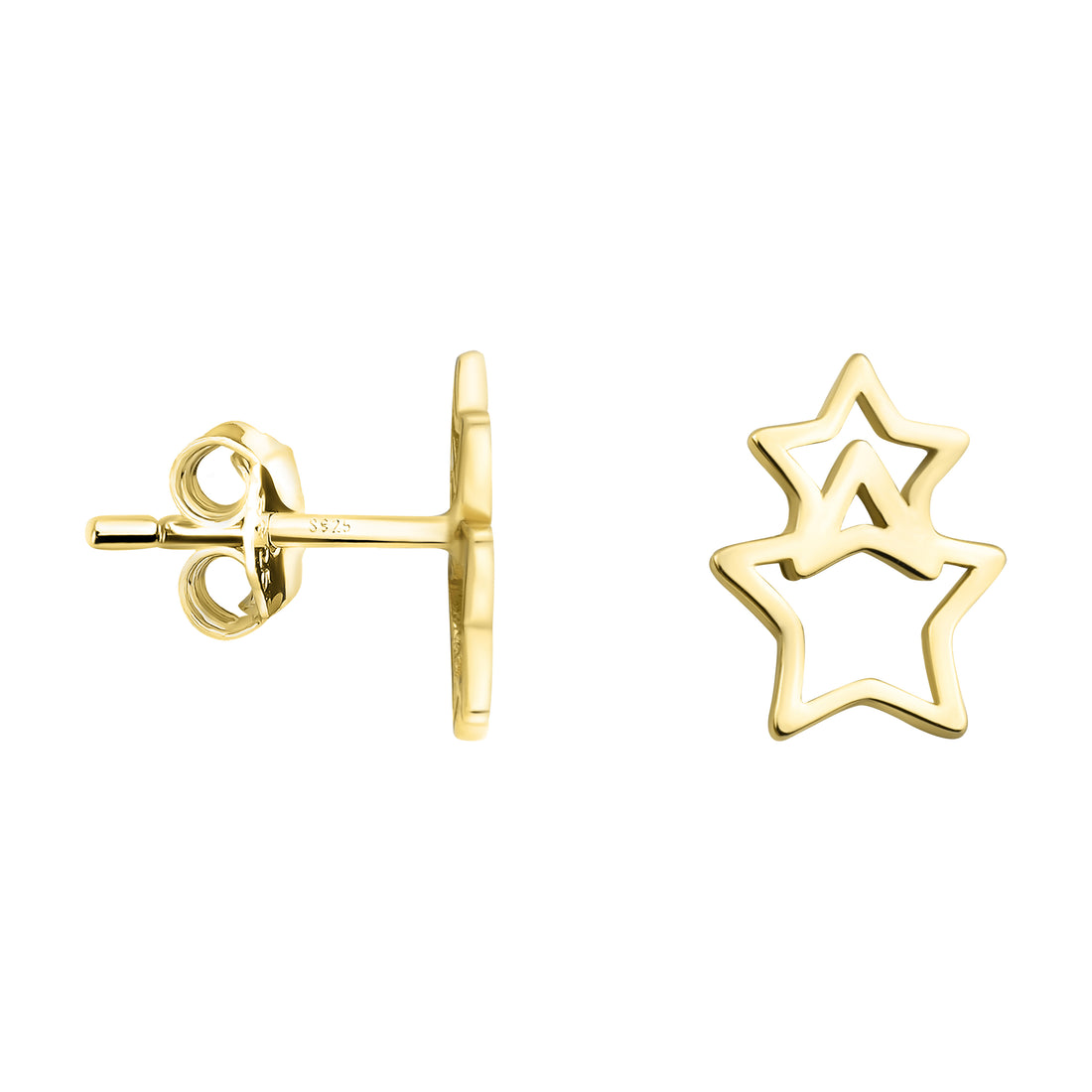 Haupt- und Seitenansicht von Stern Ohrstecker in 925 Silber von Sofia Milani - E2002