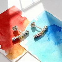 CloseUp Ansicht von Stab Ohrstecker in 925 Silber von Sofia Milani - E2024