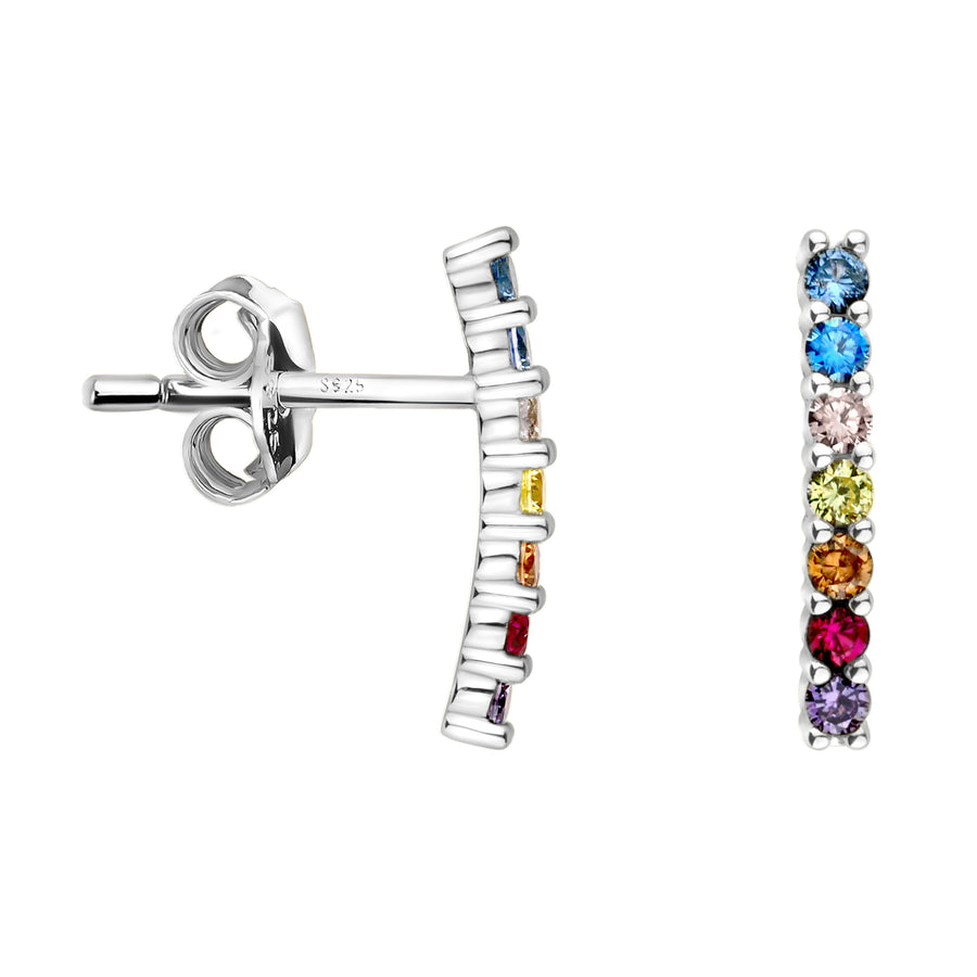 Haupt- und Seitenansicht von Stab Ohrstecker in 925 Silber von Sofia Milani - E2024