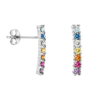 Haupt- und Seitenansicht von Stab Ohrstecker in 925 Silber von Sofia Milani - E2024