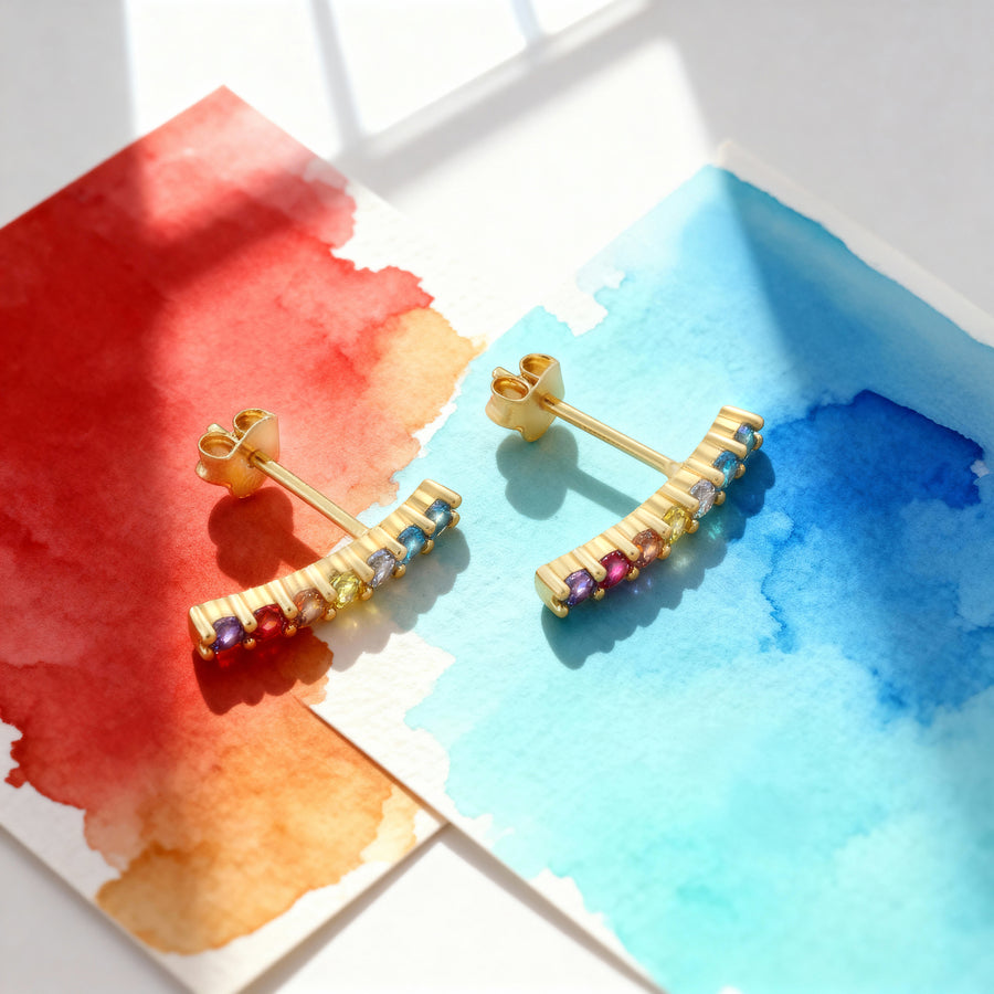 CloseUp Ansicht von Stab Ohrstecker in 925 Silber von Sofia Milani - E2025