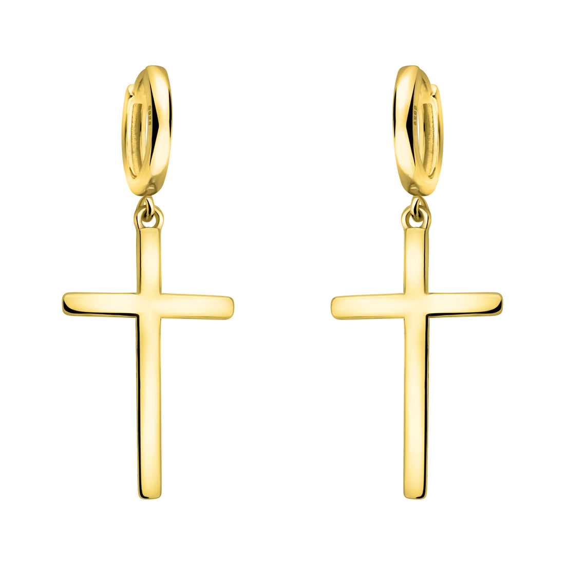Haupt- und Seitenansicht von Kreuz Ohrhänger in 925 Silber von Sofia Milani - E2055